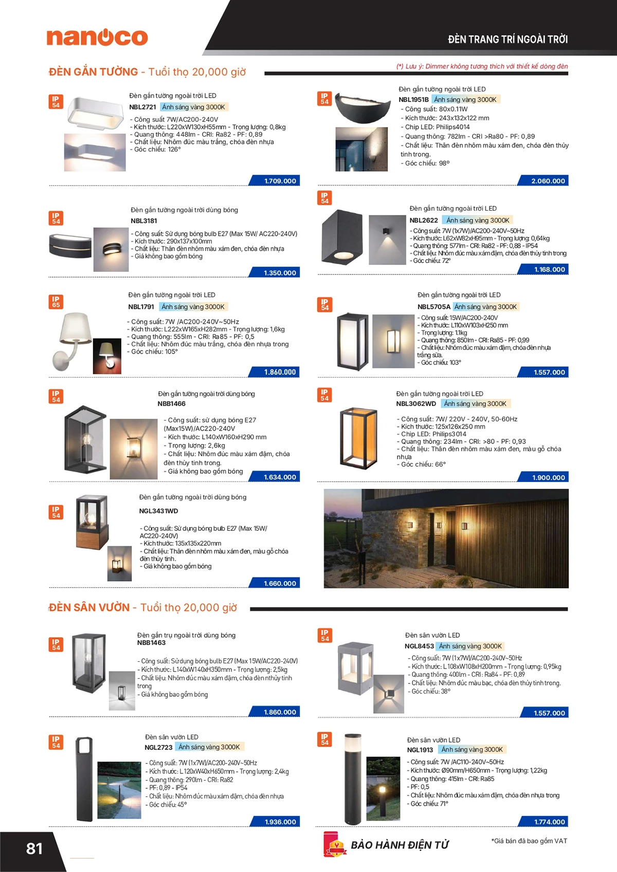 Catalogue bảng giá thiết bị điện Panasonic 2026 mới nhất