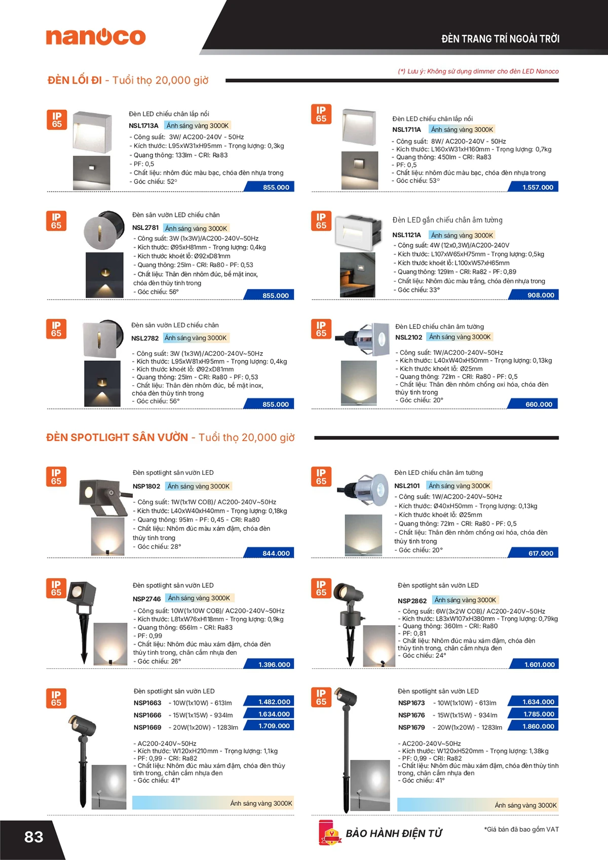 Catalogue bảng giá thiết bị điện Panasonic 2026 mới nhất