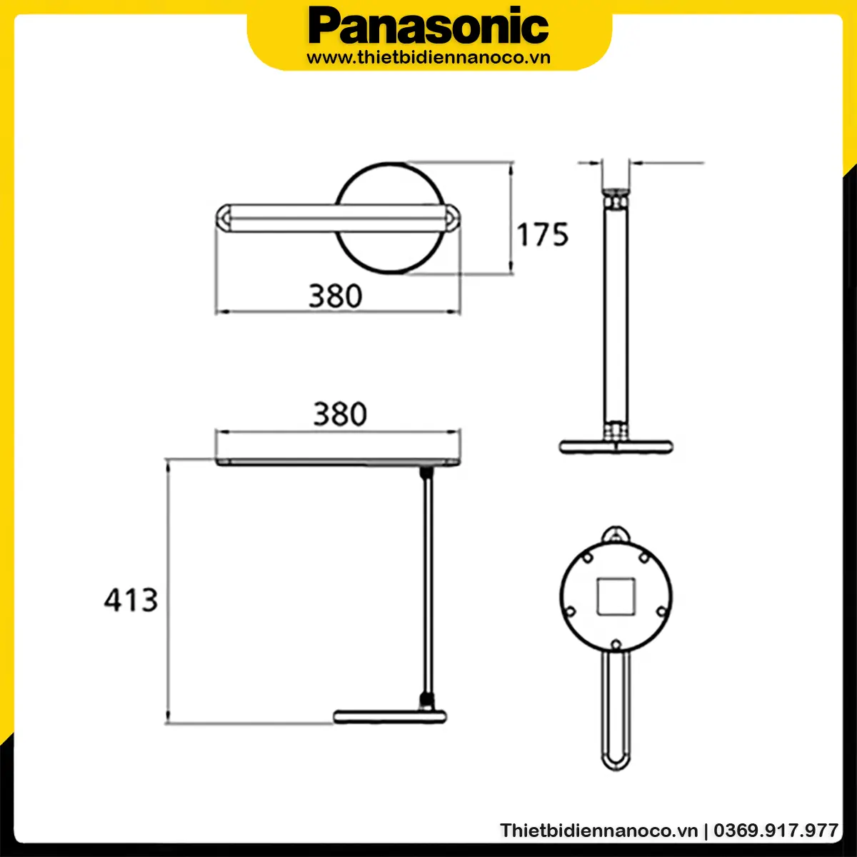 Đèn bàn Panasonic HHGLT0424B88 | 13W, Màu đen, ZL Series - Ảnh 5