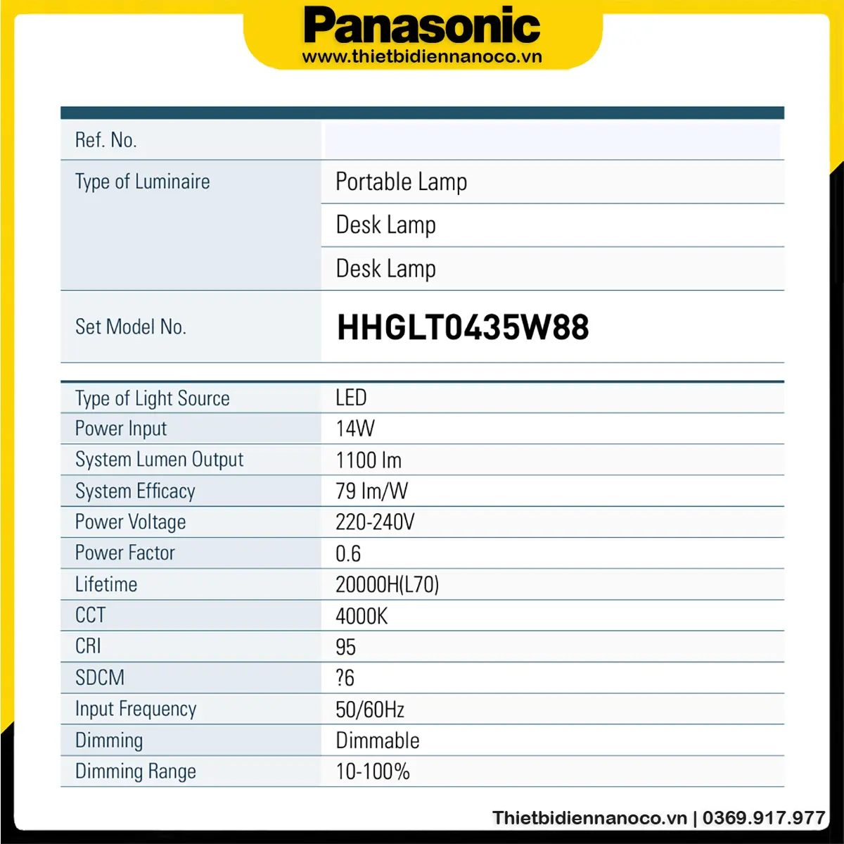 Đèn bàn Panasonic HHGLT0435W88 | 14W, Trắng, ATM10 Series - Ảnh 4