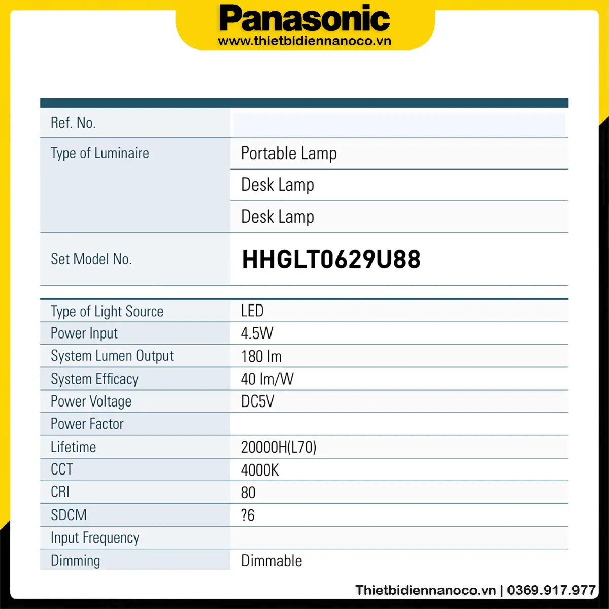Đèn bàn Panasonic HHGLT0629U88 | 4.5W, Đen Type C, ZH Series - Ảnh 4