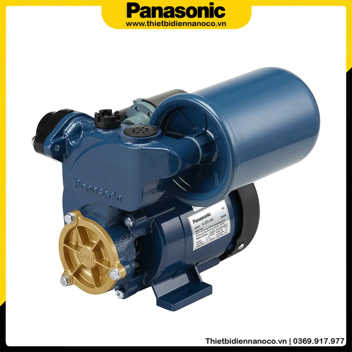 Máy bơm tăng áp Panasonic A-201JAK có lưu lượng nước đạt 45 lít/phút